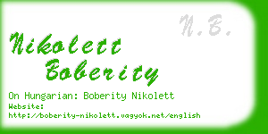 nikolett boberity business card